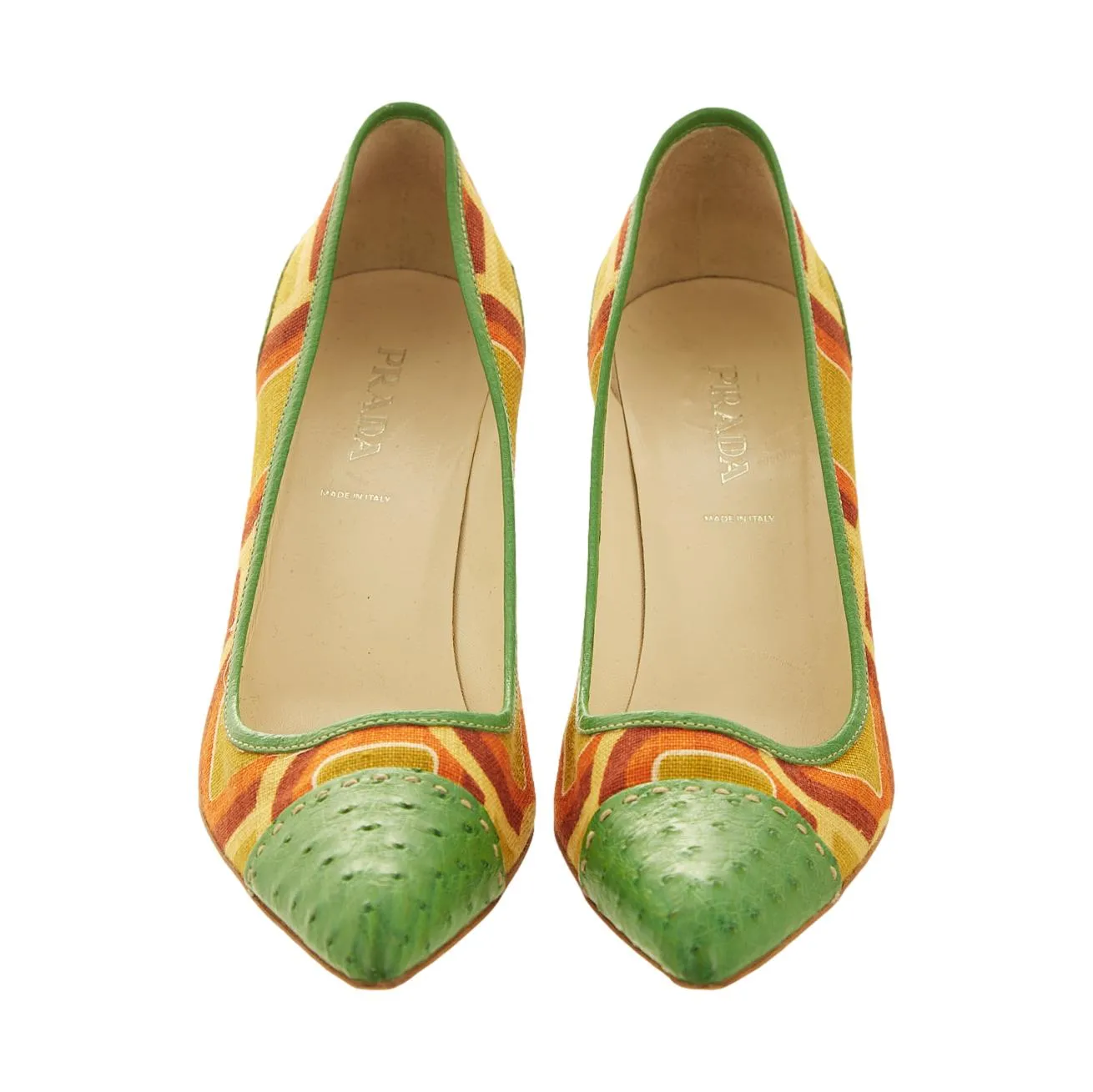 Prada Multicolor Geometric Print Heels