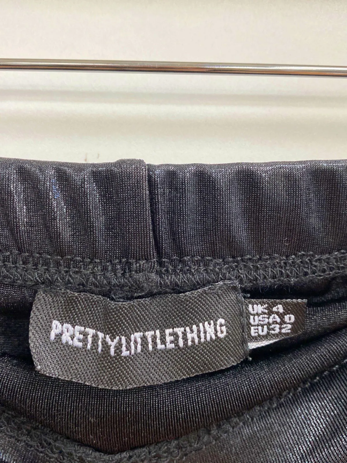 PrettyLittleThing Black Velvet Midi Skirt UK 4