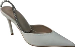 PrettyLittleThing White Heels With Dimante Strap UK 5 EU 38 👠