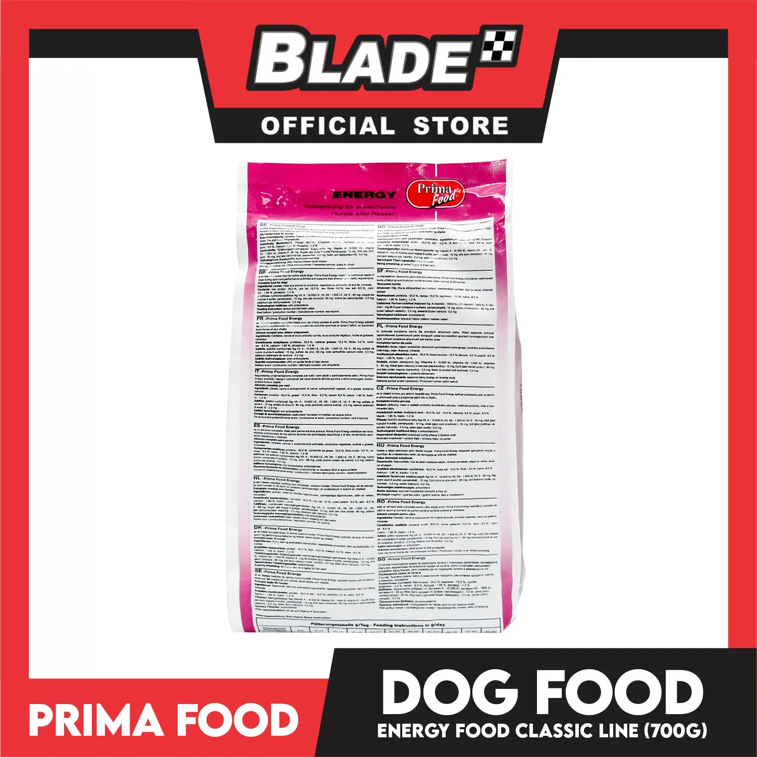 Prima Food Classic Line 700g (Energy) For Adult Dogs Of All Ages, Dog Dry Food