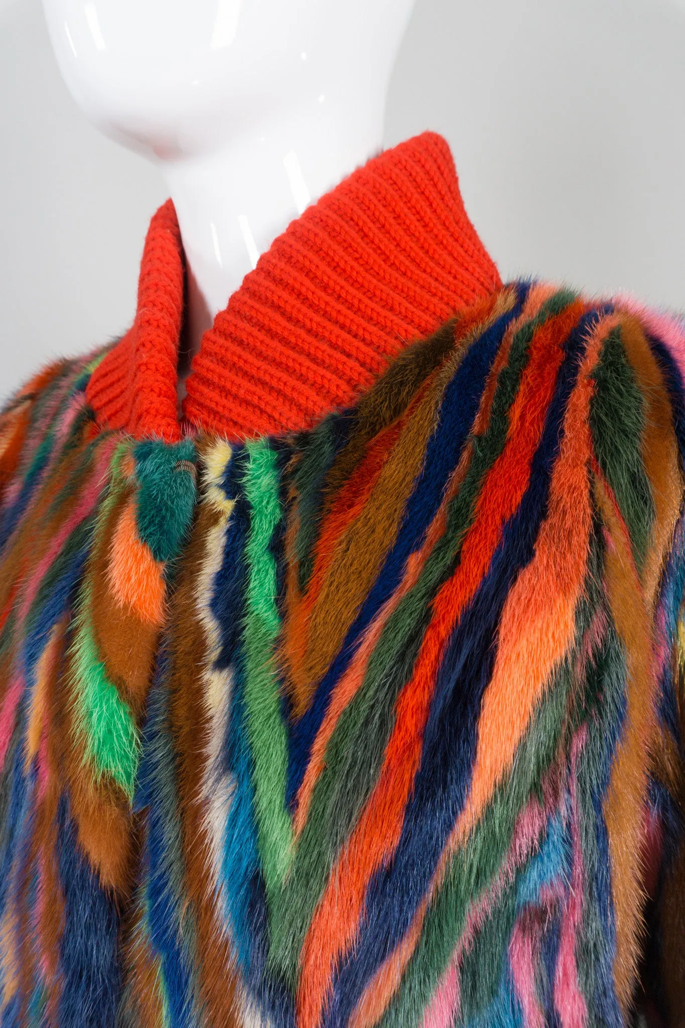 Rainbow Fur Bomber Jacket