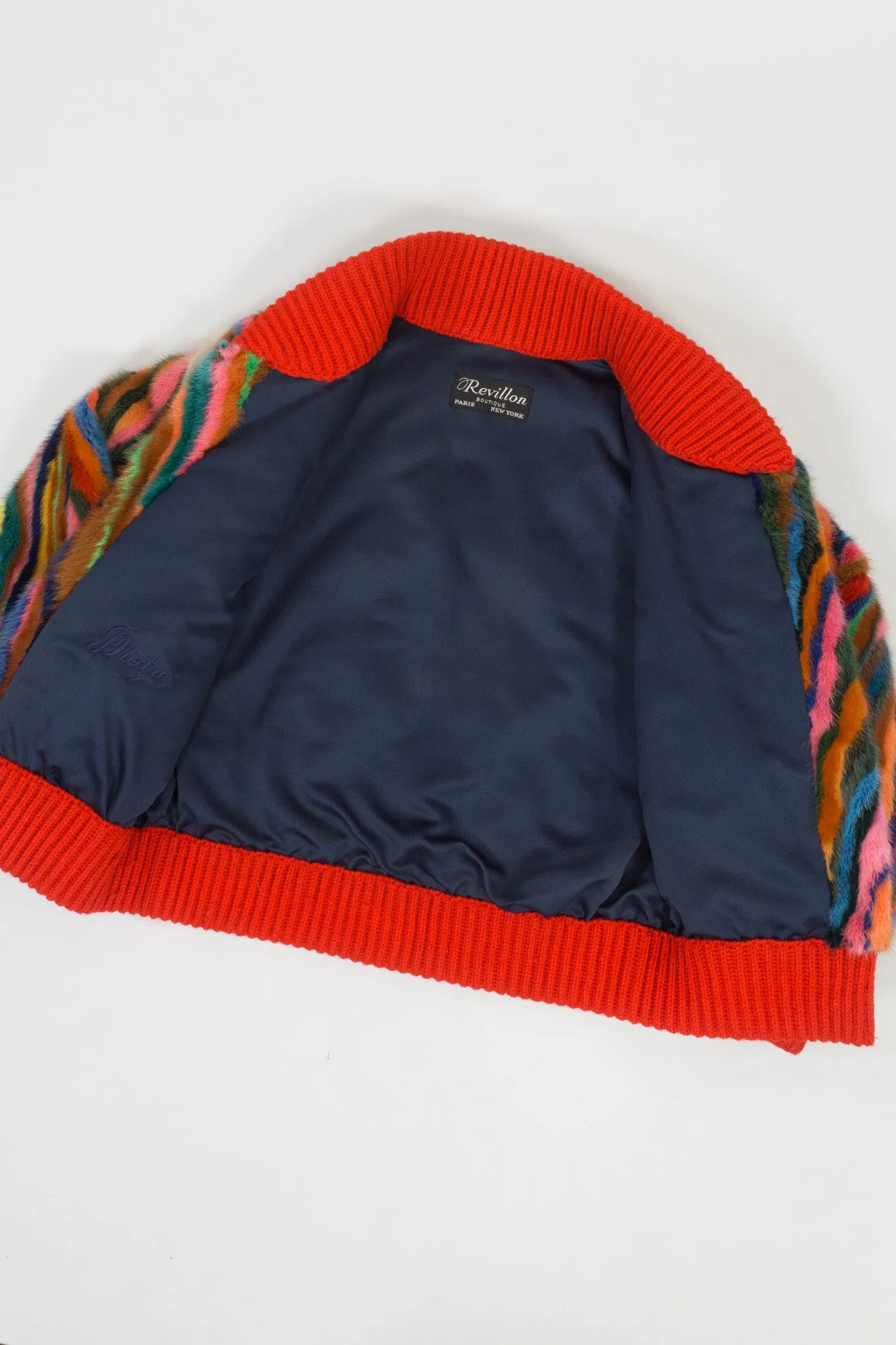 Rainbow Fur Bomber Jacket