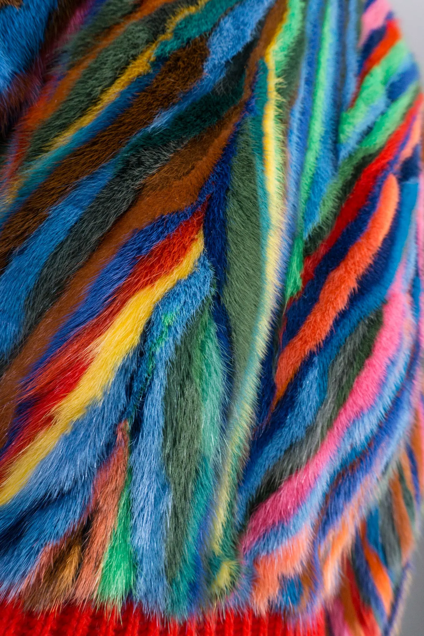 Rainbow Fur Bomber Jacket