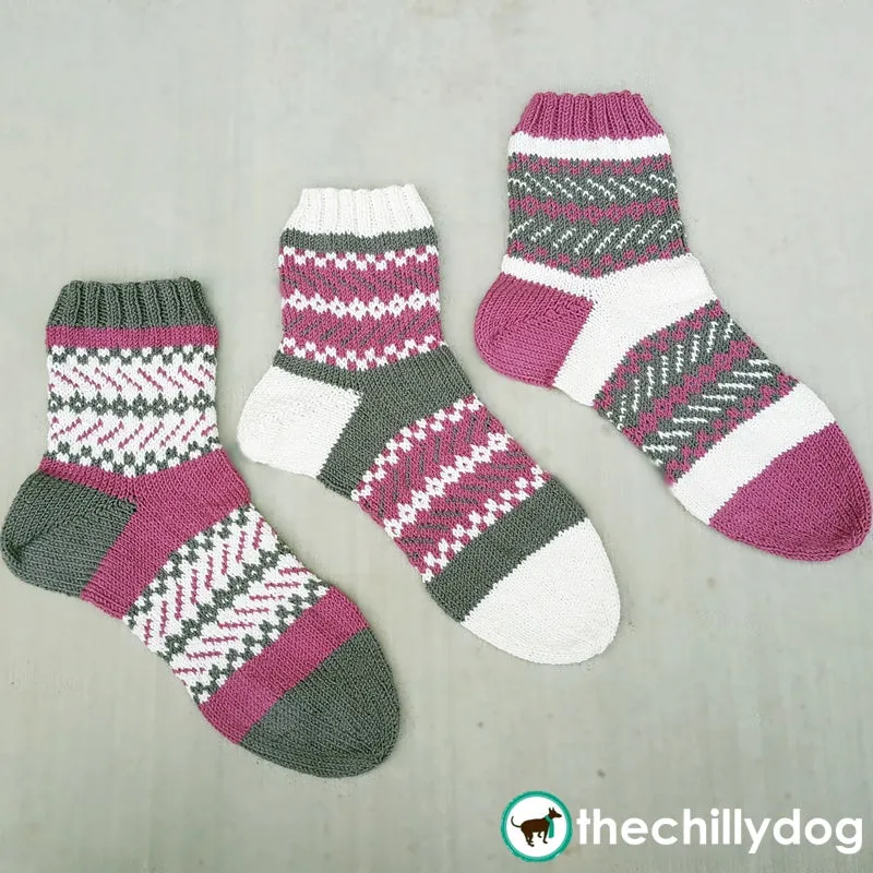 Resolutions Sock Trio: Knitting Pattern PDF