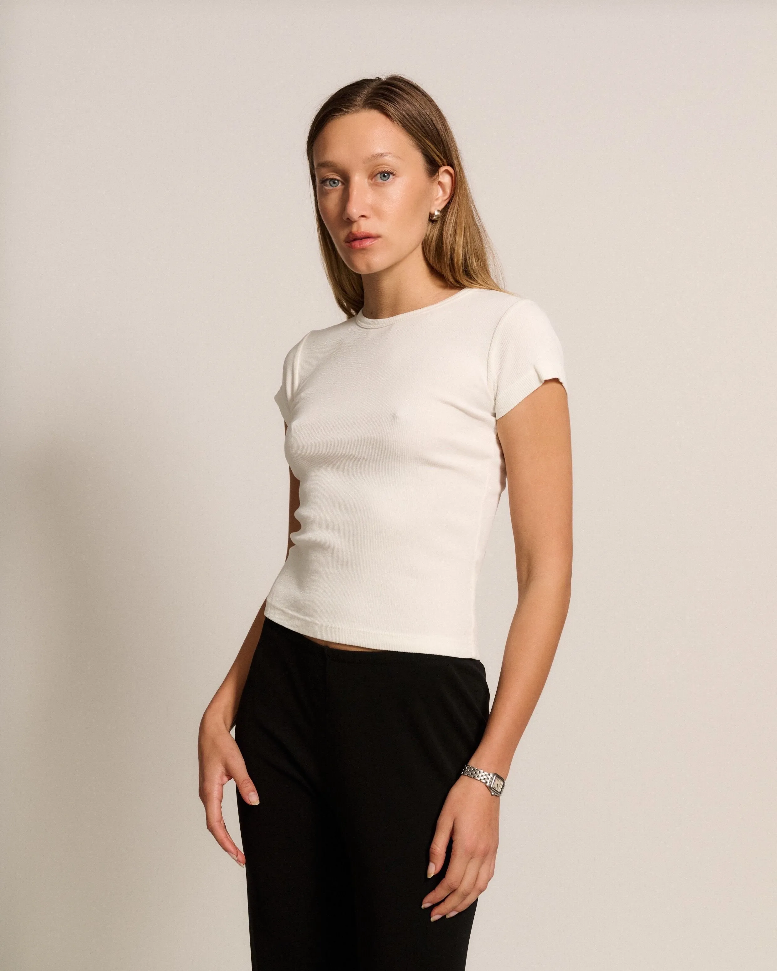 RLT RIBBED TEE - WHITE