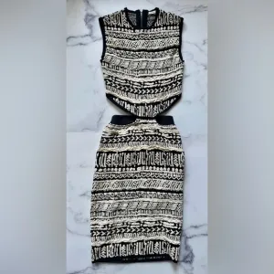 Ronny Kobo Textured Knit Cutout Dress, Size XS