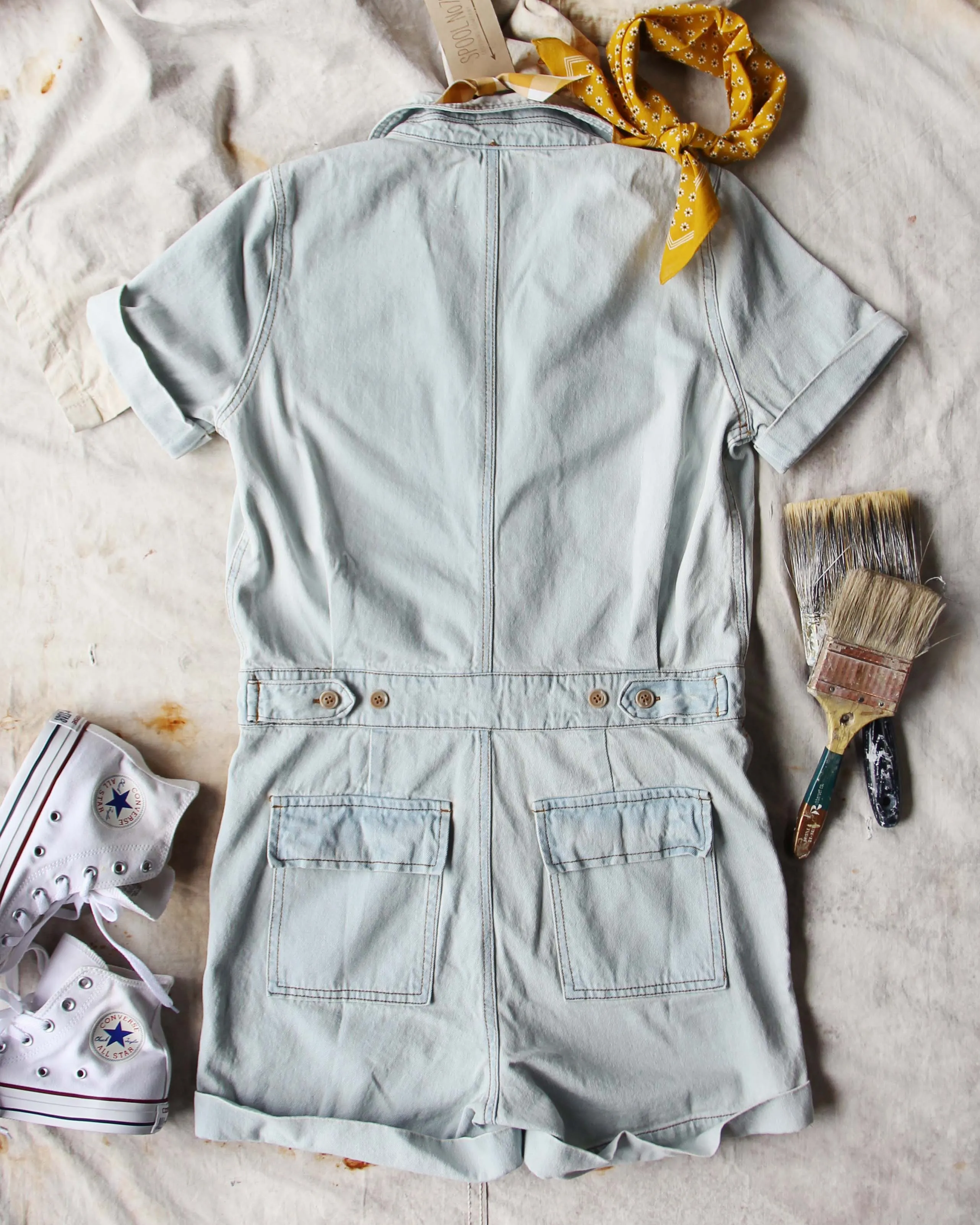 Rosie Short Coverall in Denim