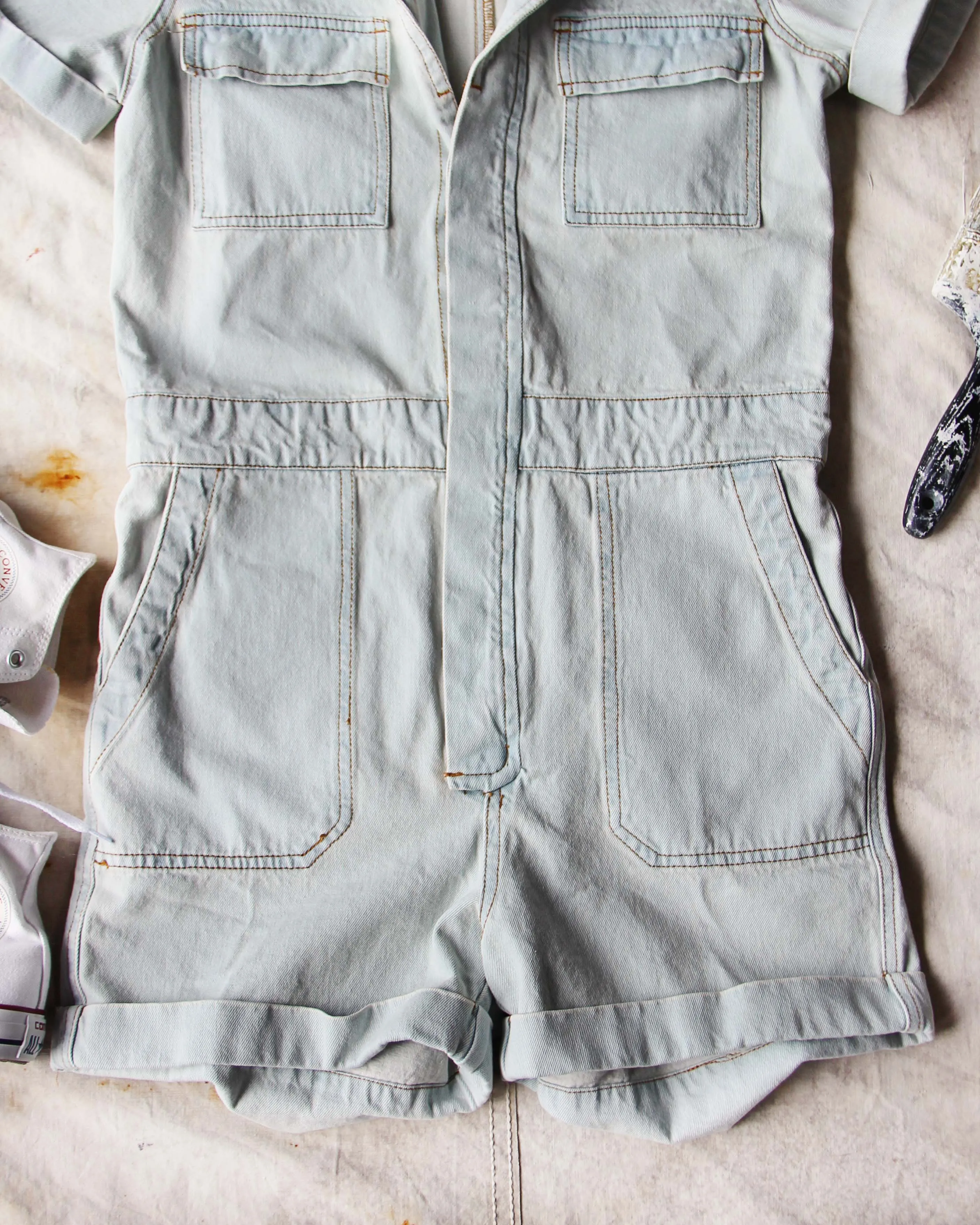 Rosie Short Coverall in Denim