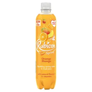 Rubicon Spring Orange Mango Flavoured Sparkling Spring Water, 500ml (Case of 12)