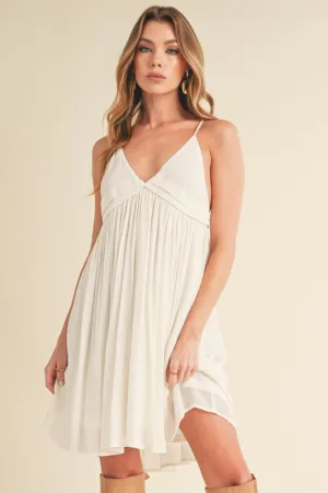 Ruched Plunge Mini Cami Dress