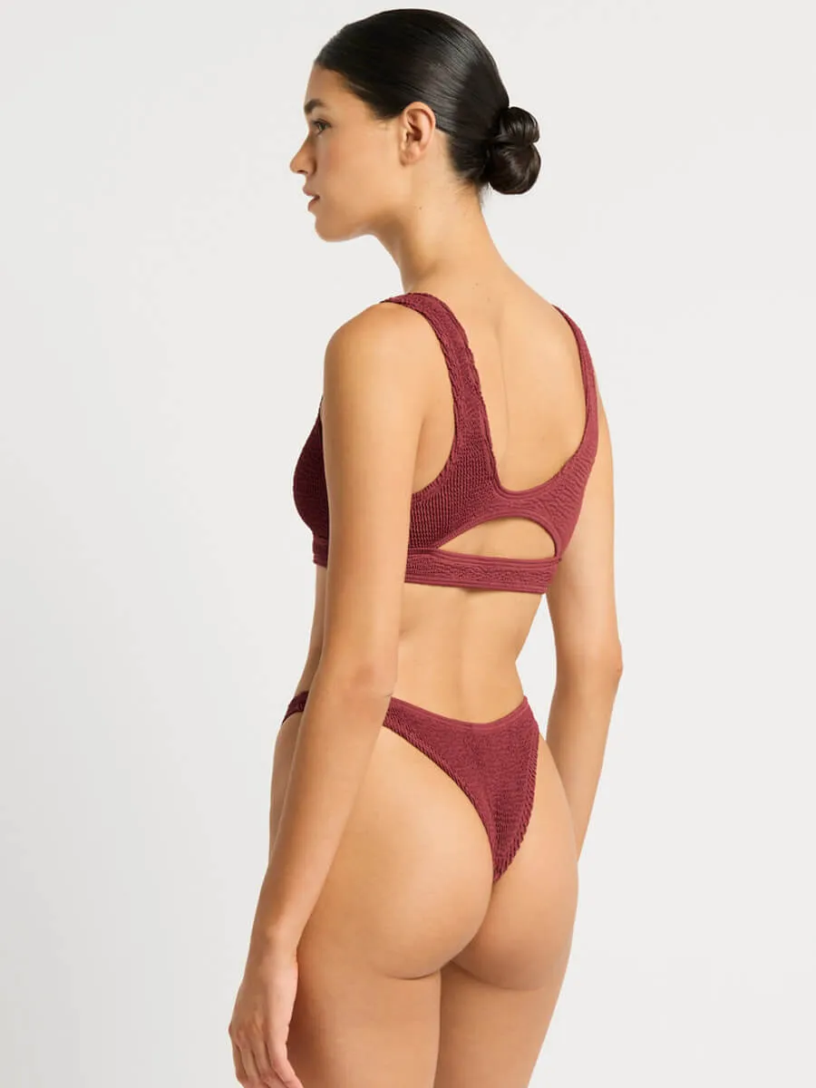 Sasha Crop Top in Carmine Recycled
