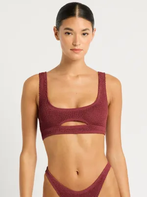 Sasha Crop Top in Carmine Recycled