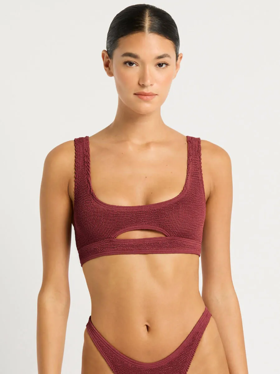 Sasha Crop Top in Carmine Recycled