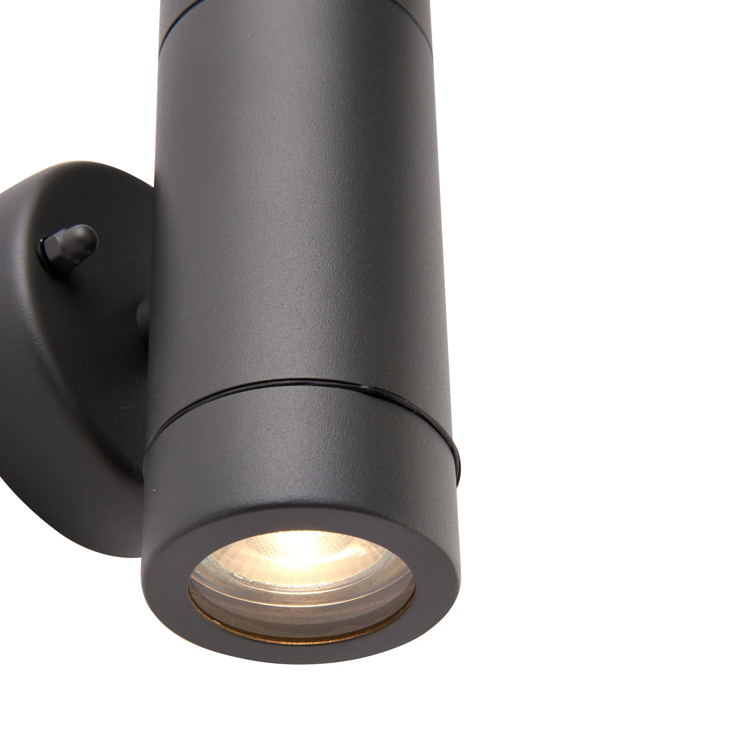 Saxby 94792 Palin 2lt wall IP44 7W Anthracite grey & clear glass 2 x 7W LED GU10 (Required)
