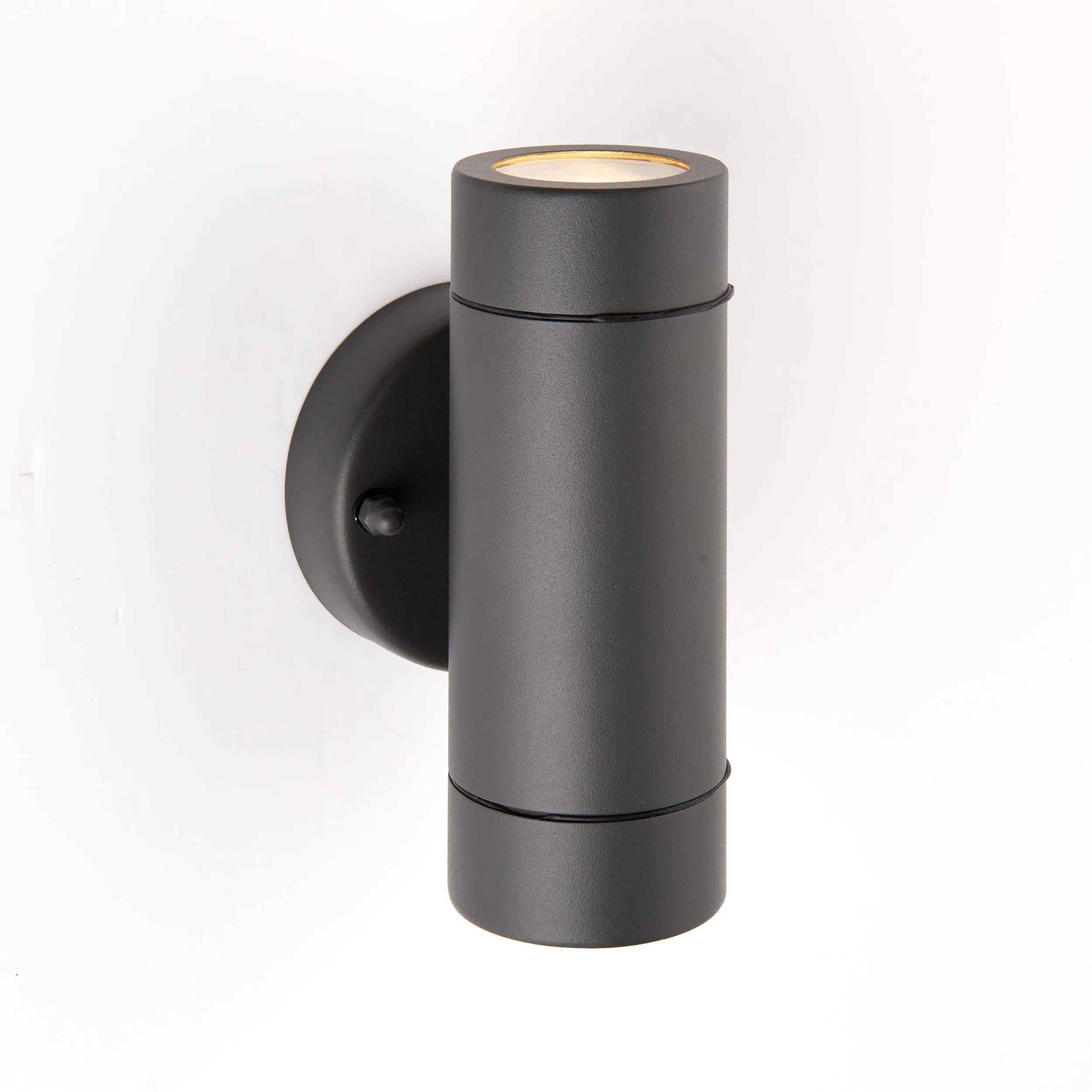 Saxby 94792 Palin 2lt wall IP44 7W Anthracite grey & clear glass 2 x 7W LED GU10 (Required)