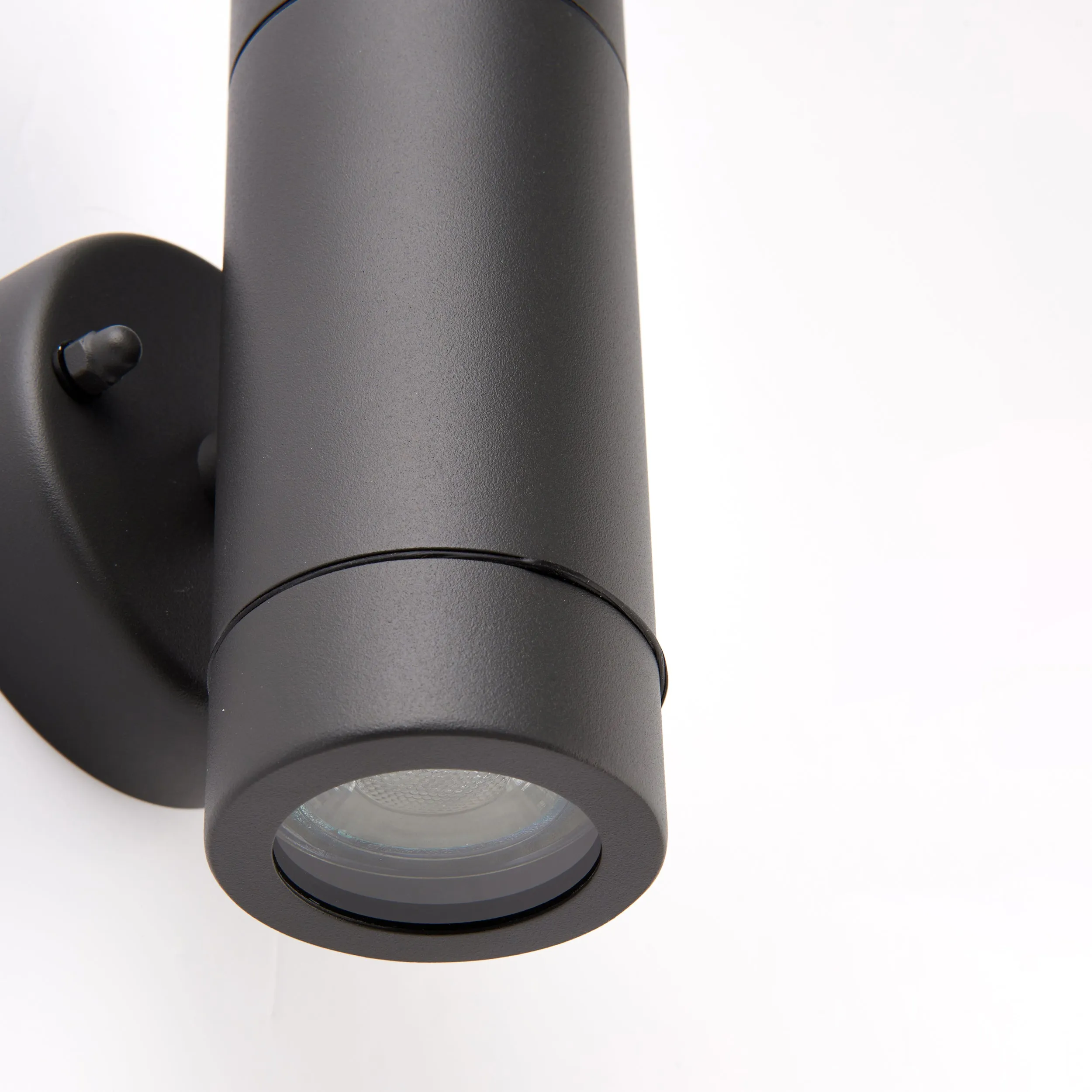 Saxby 94792 Palin 2lt wall IP44 7W Anthracite grey & clear glass 2 x 7W LED GU10 (Required)