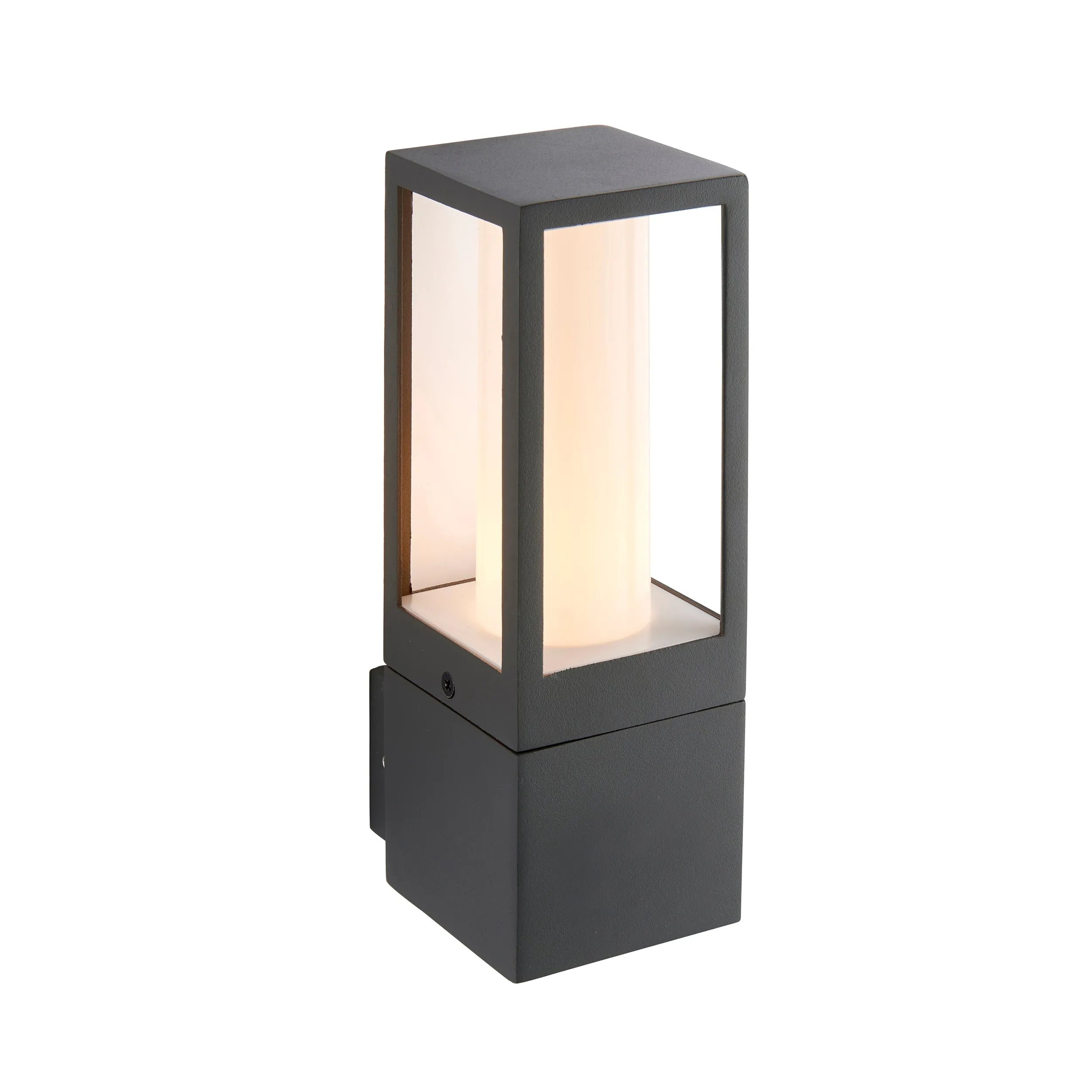 Saxby 99548 Lantern IP44 7W Textured grey paint & opal pc 7W LED GU10 (Required)