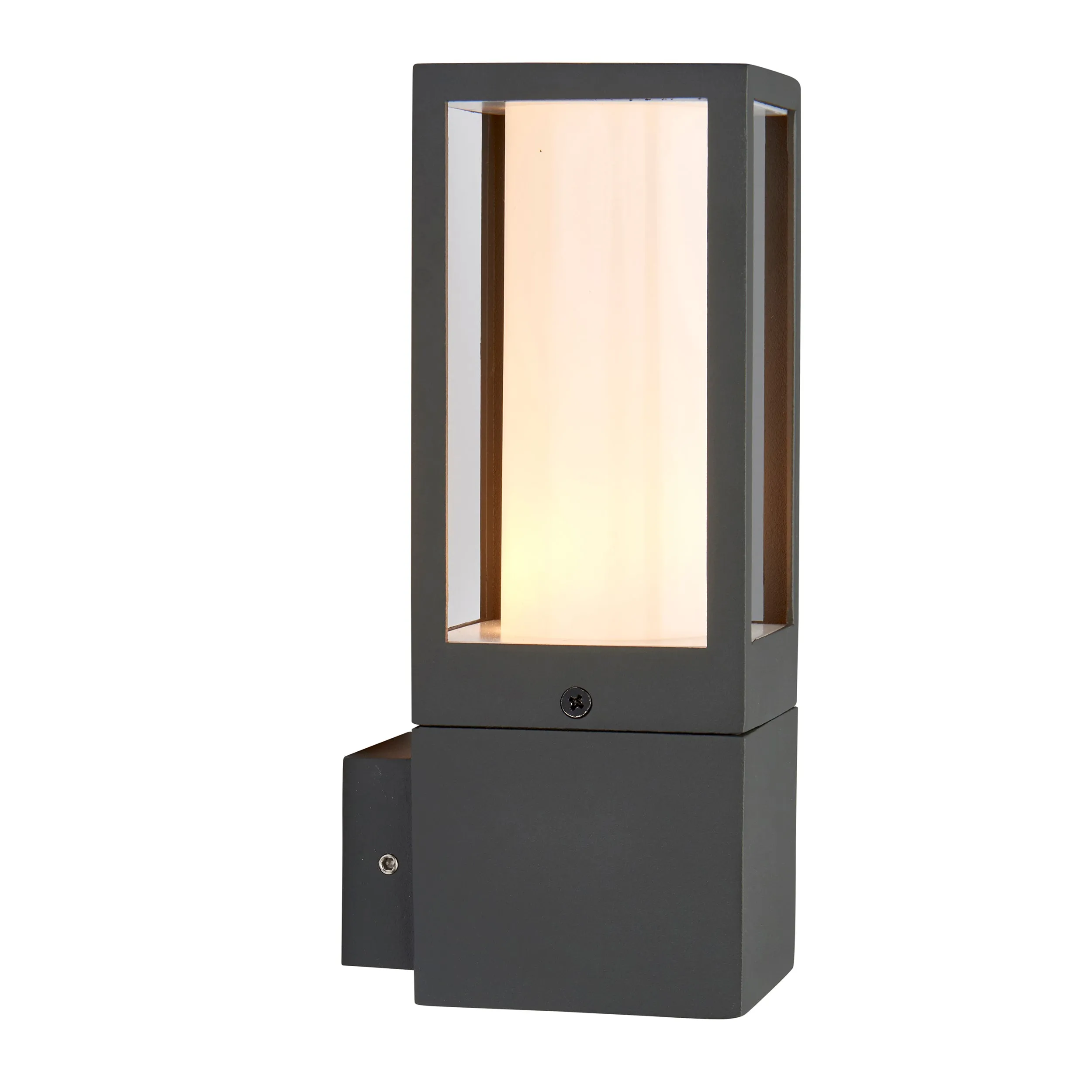 Saxby 99548 Lantern IP44 7W Textured grey paint & opal pc 7W LED GU10 (Required)