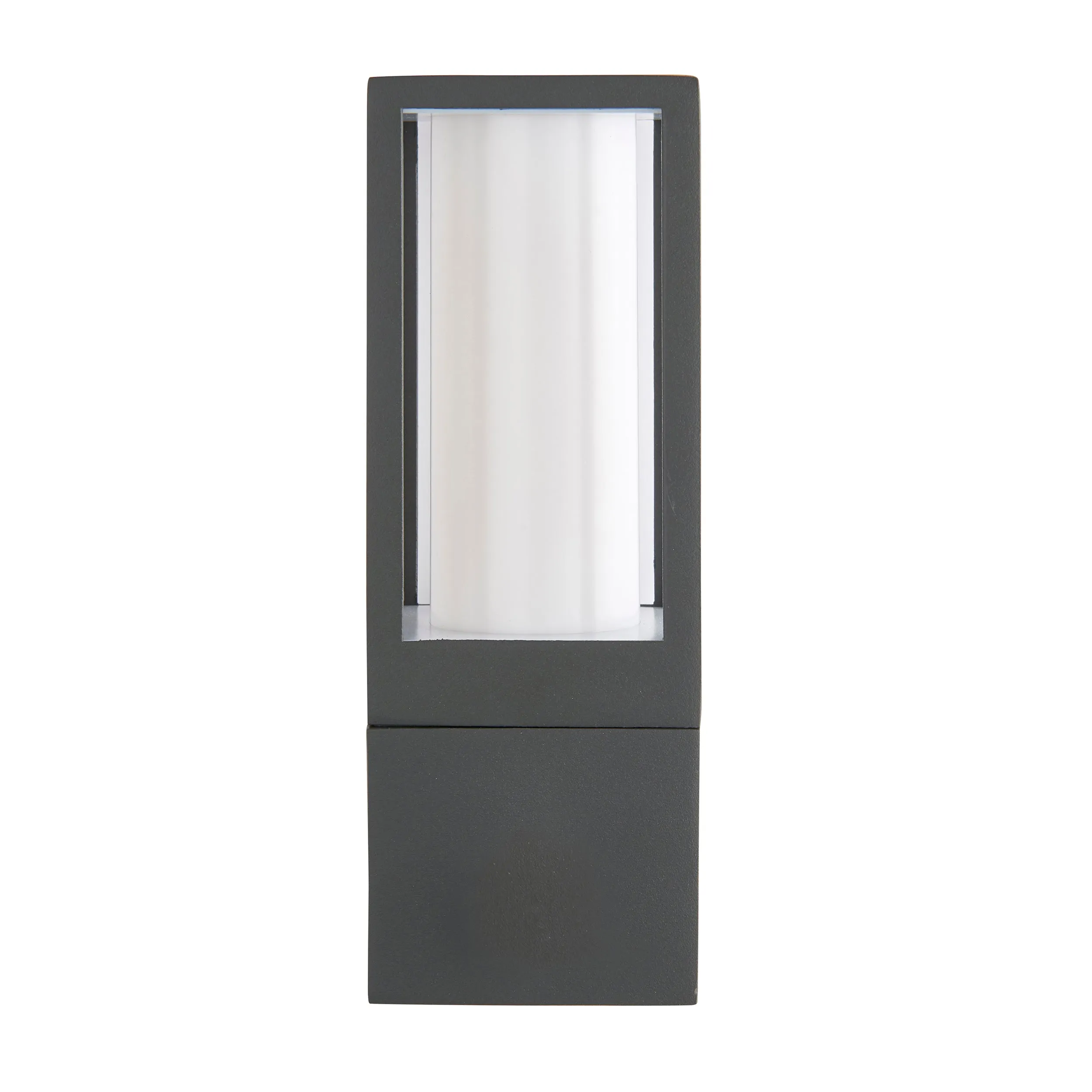 Saxby 99548 Lantern IP44 7W Textured grey paint & opal pc 7W LED GU10 (Required)