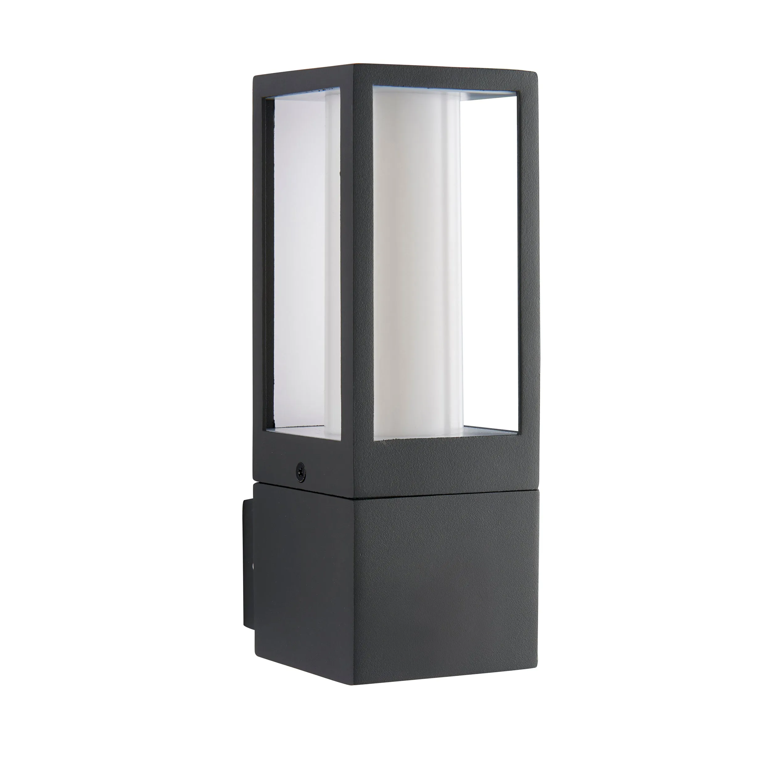 Saxby 99548 Lantern IP44 7W Textured grey paint & opal pc 7W LED GU10 (Required)