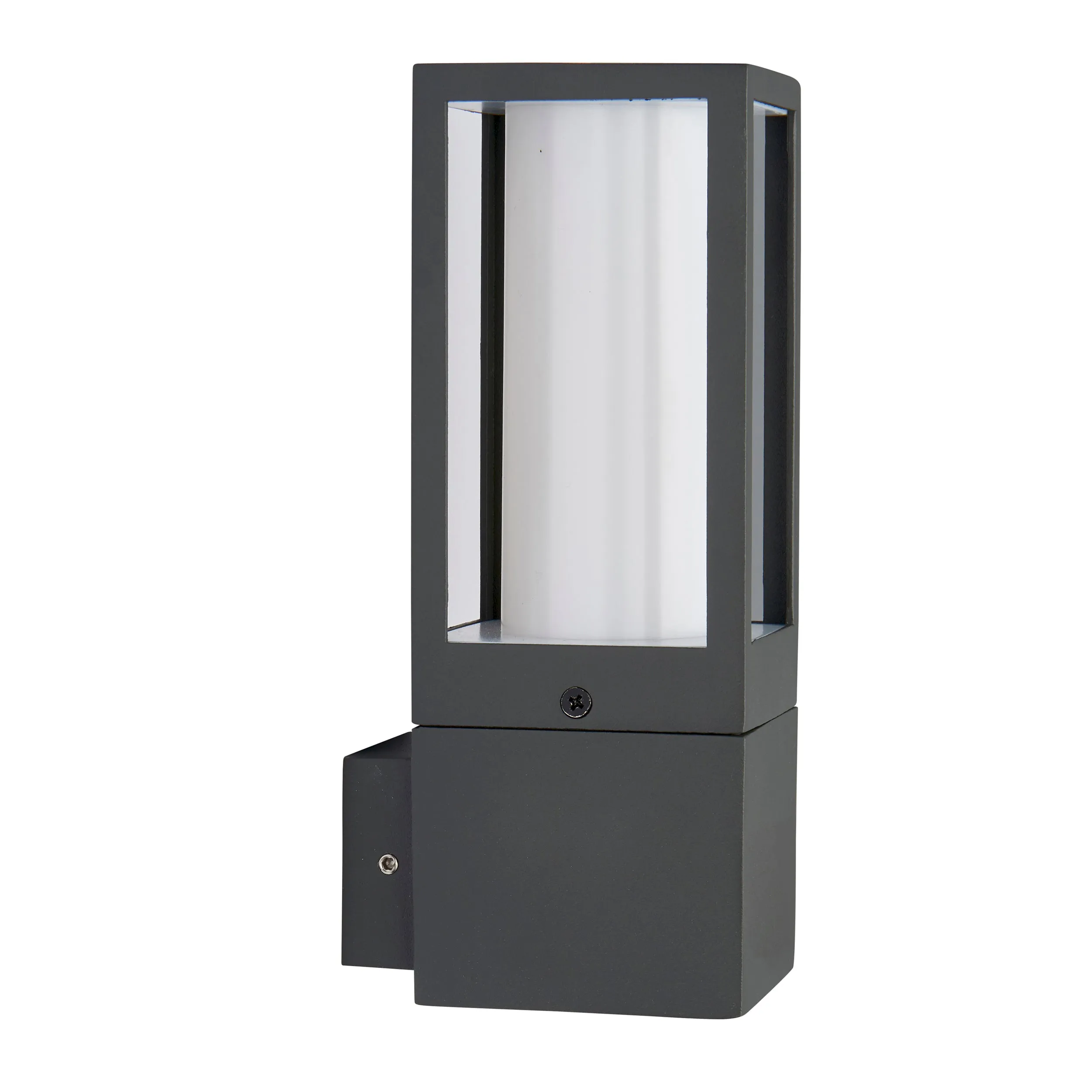 Saxby 99548 Lantern IP44 7W Textured grey paint & opal pc 7W LED GU10 (Required)