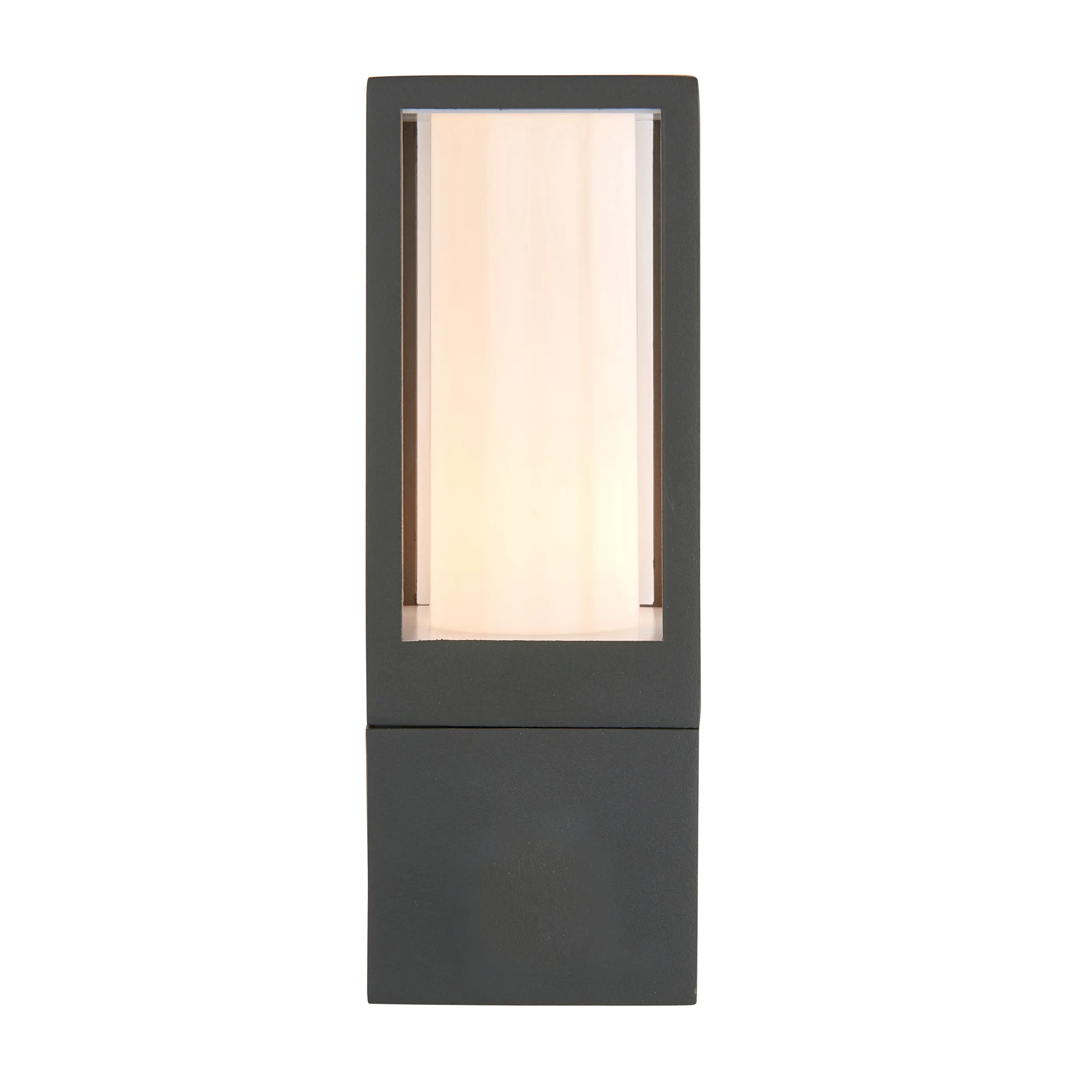 Saxby 99548 Lantern IP44 7W Textured grey paint & opal pc 7W LED GU10 (Required)
