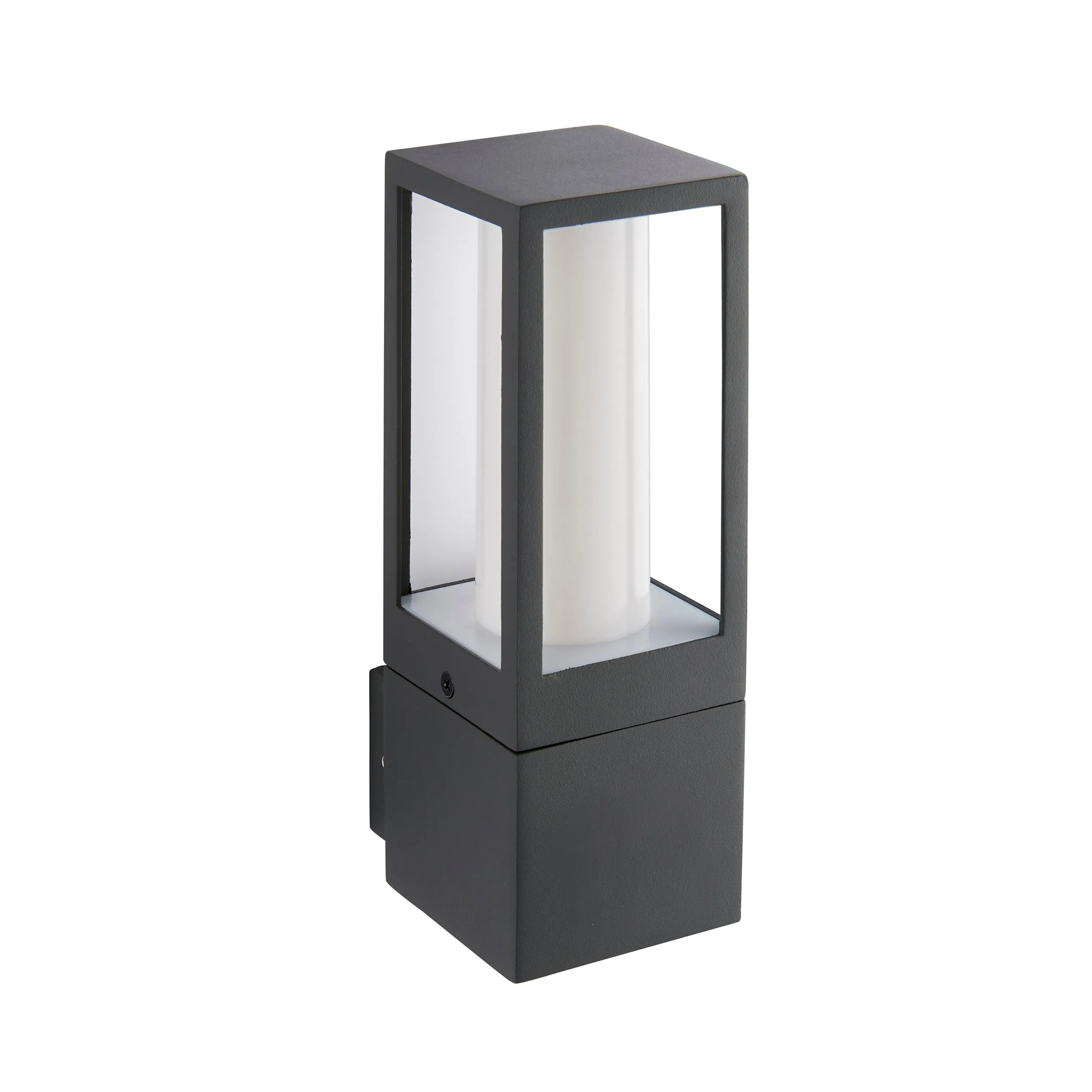 Saxby 99548 Lantern IP44 7W Textured grey paint & opal pc 7W LED GU10 (Required)