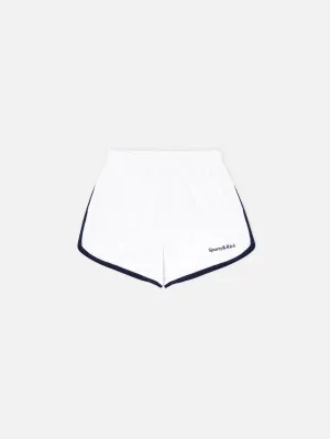 Serif Logo Terry Shorts - White/Navy