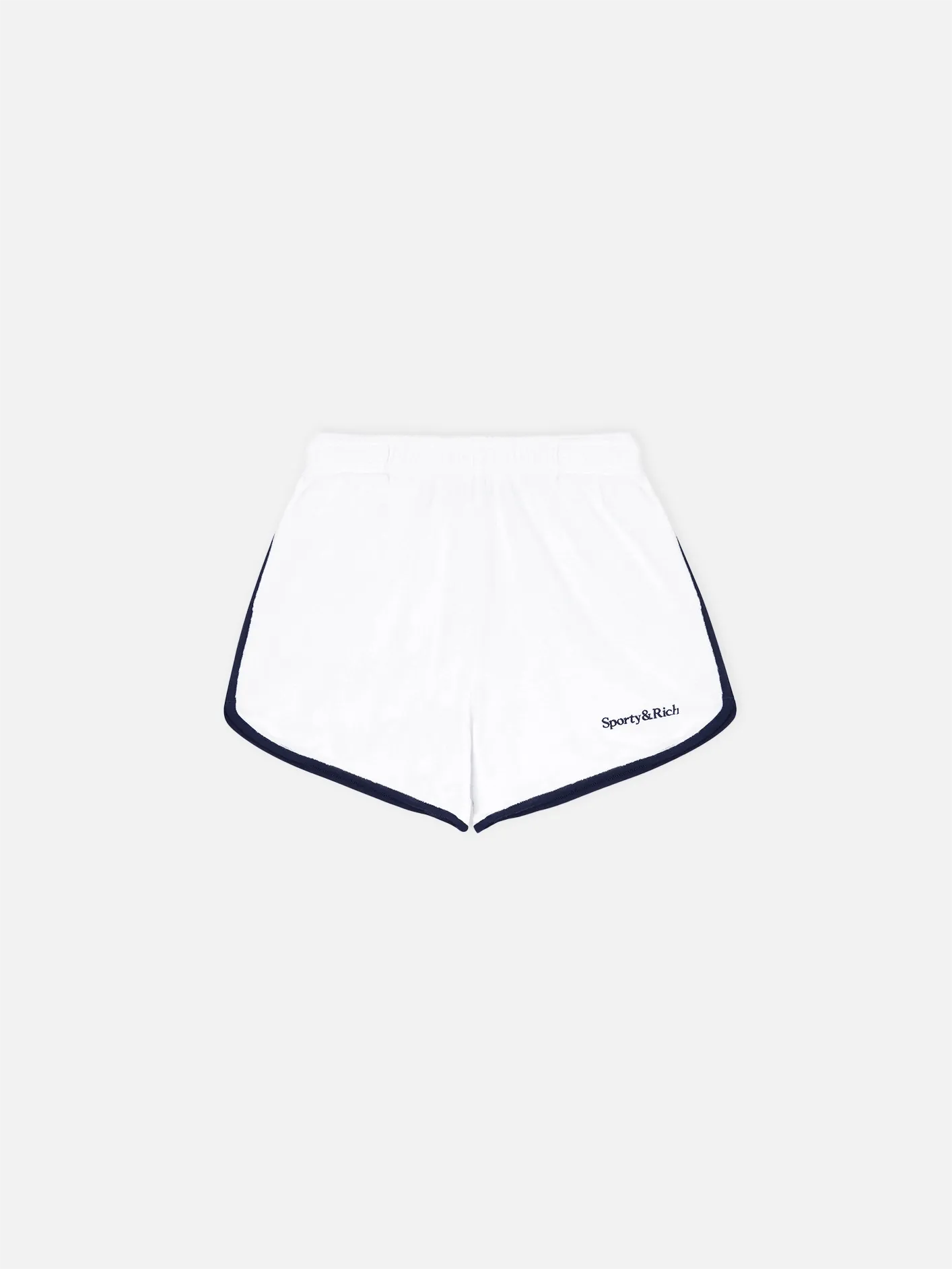 Serif Logo Terry Shorts - White/Navy