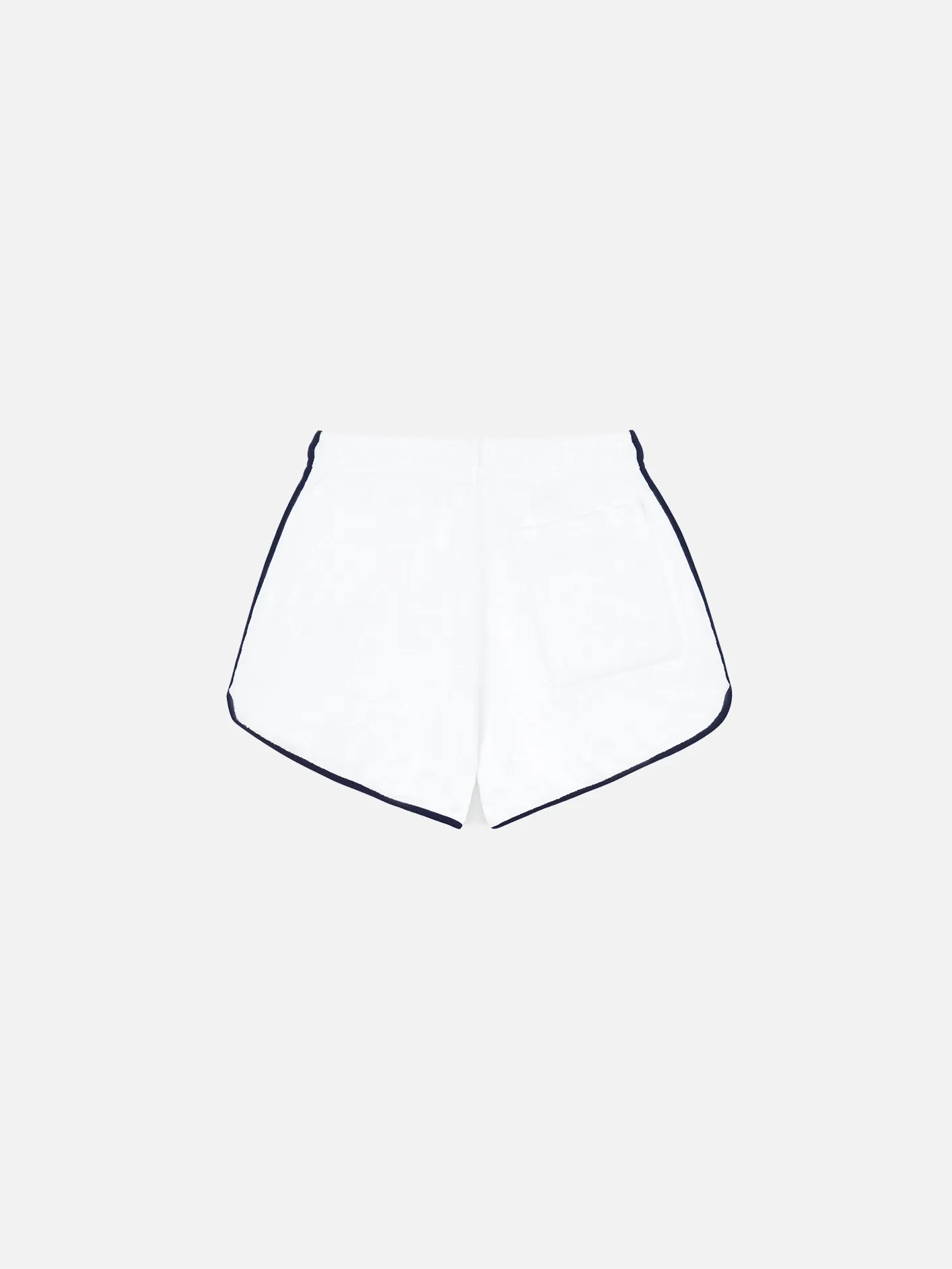 Serif Logo Terry Shorts - White/Navy