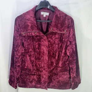 Simonton Says Cranberry Crushed Velvet Blazer Jacket 1X whimsigoth vampire