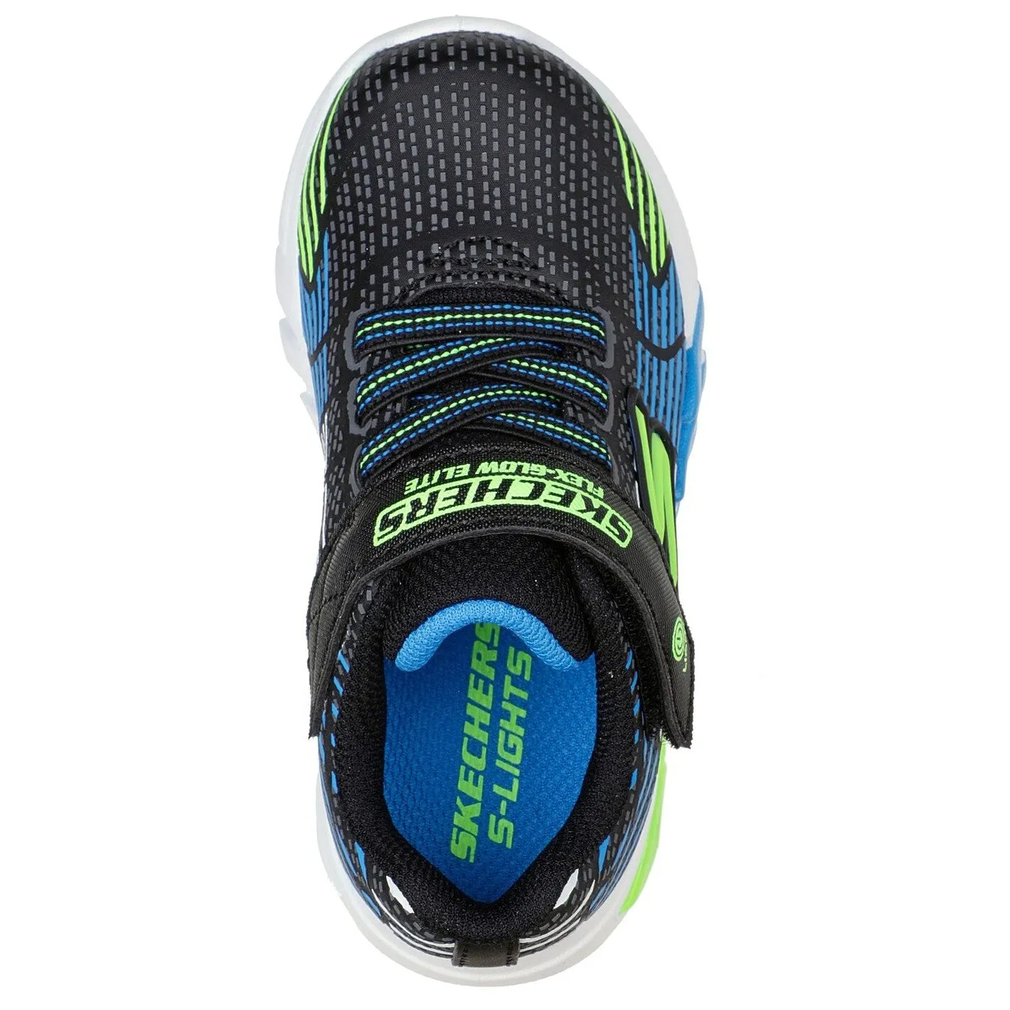 Skechers Black/Blue S Lights Flex-Glow Elite Toddler Sneaker