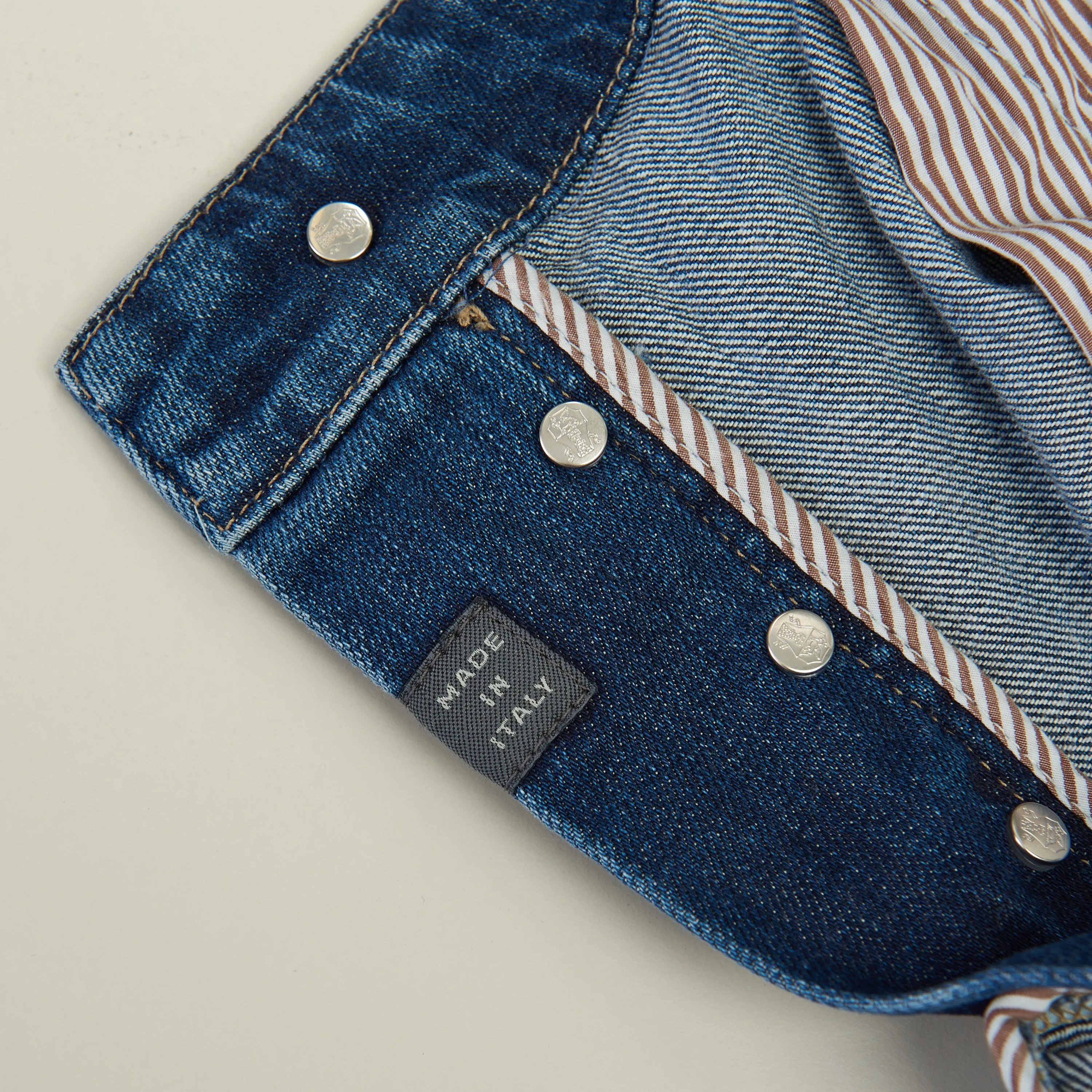 Slim Fit Five Pocket Jeans Trousers In Medium Blue Denim