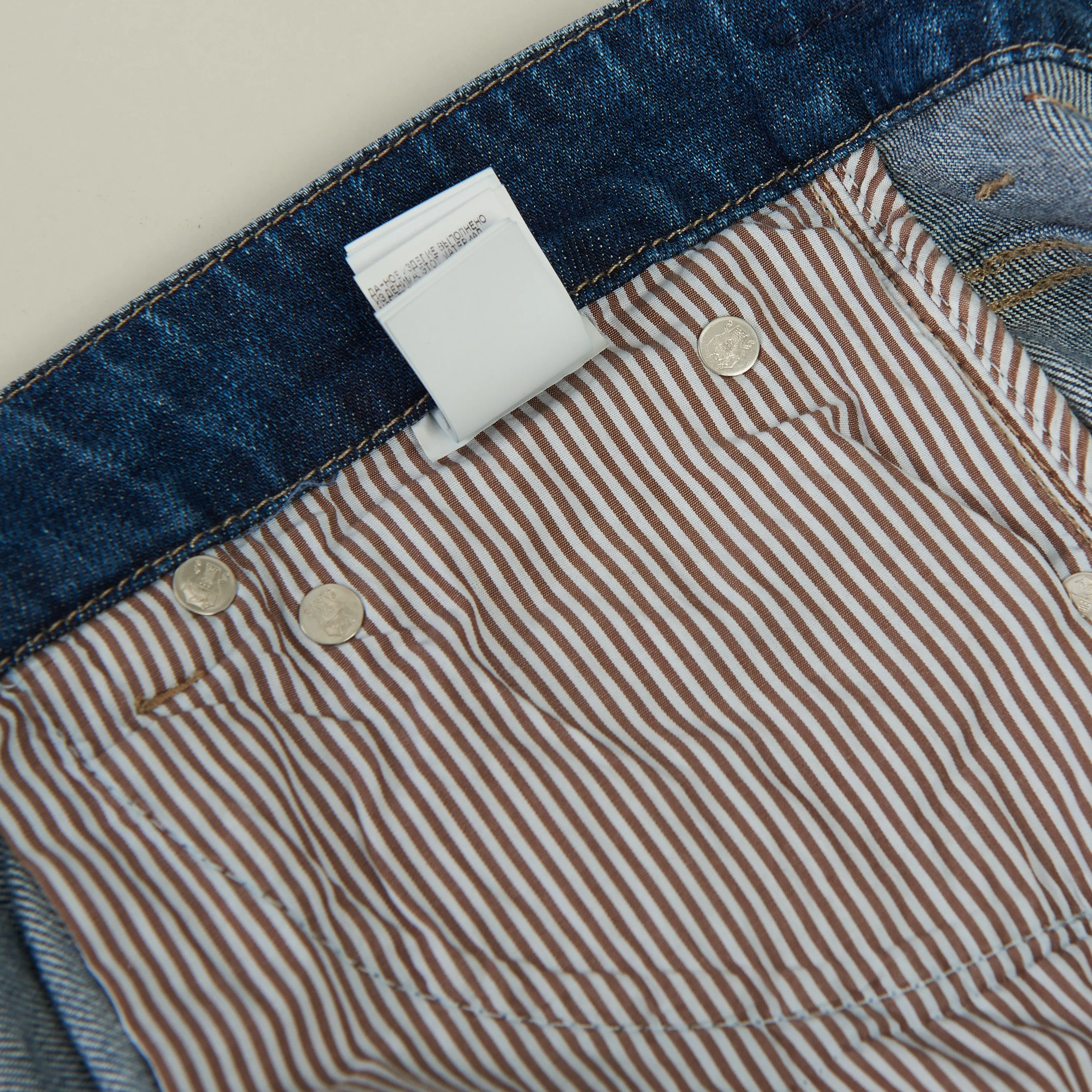 Slim Fit Five Pocket Jeans Trousers In Medium Blue Denim