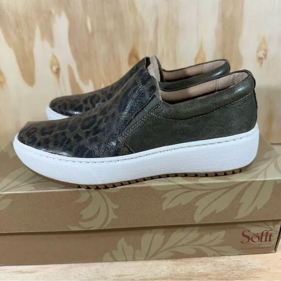 Sofft Watney Olive Platform Slip On Sneakers Women’s Size 6