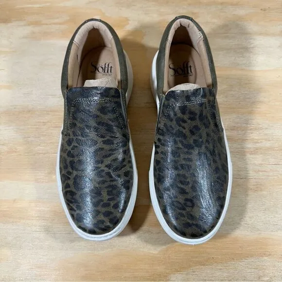 Sofft Watney Olive Platform Slip On Sneakers Women’s Size 6