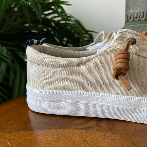 Sperry Crest Vibe Linen Oat Sneakers 7 (W)