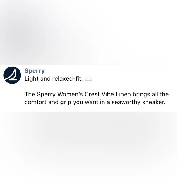 Sperry Crest Vibe Linen Oat Sneakers 7 (W)