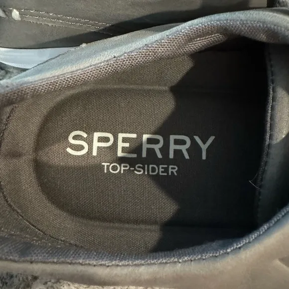 Sperry Mens Lace Up Sneakers Size 8 M Charcoal Gray Nubuck Leather STS17716