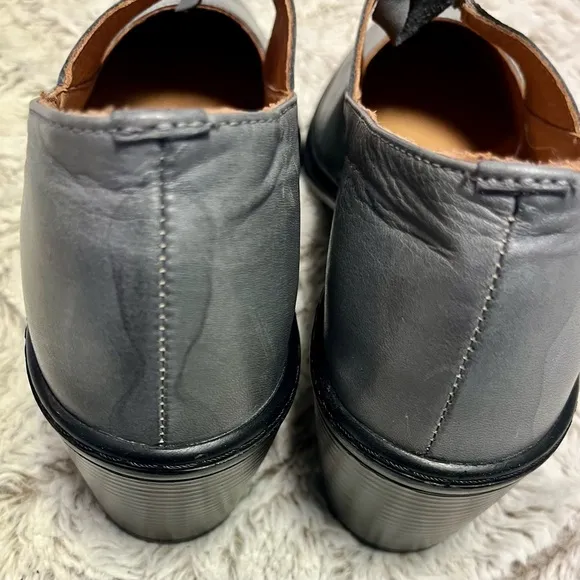 Spring Step Welch Grey Leather Mary Janes Bohemian Timeless Feminine Size 10