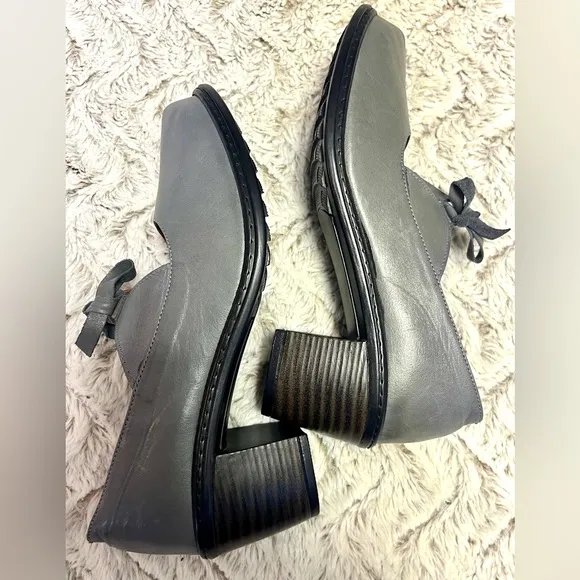 Spring Step Welch Grey Leather Mary Janes Bohemian Timeless Feminine Size 10