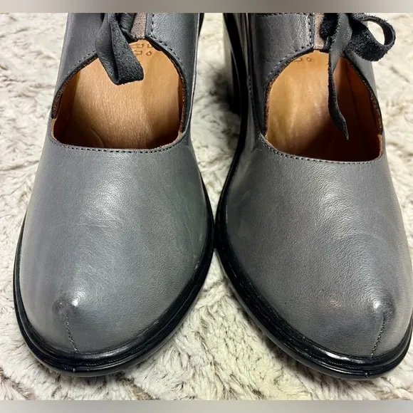 Spring Step Welch Grey Leather Mary Janes Bohemian Timeless Feminine Size 10