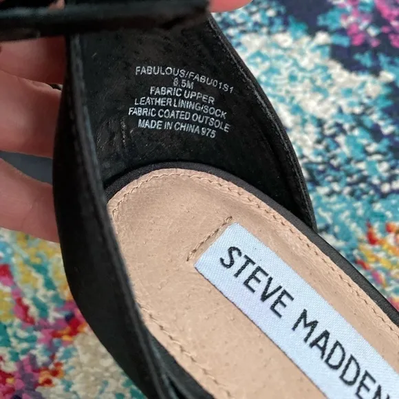 Steve Madden Fabulous Jeweled Black Satin Stiletto Heels 8.5 NEW
