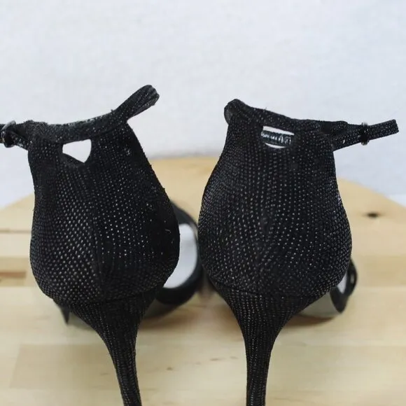 Stuart Weitzman Nudist Heels Womens Size 10 Black Goose Bump Stiletto