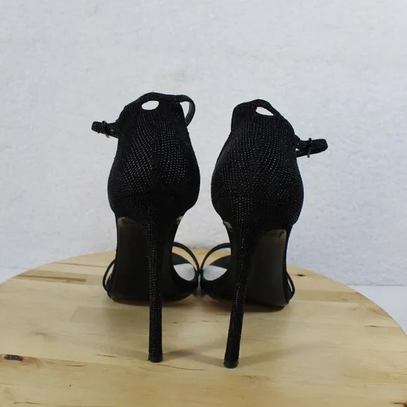 Stuart Weitzman Nudist Heels Womens Size 10 Black Goose Bump Stiletto