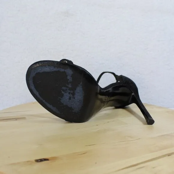 Stuart Weitzman Nudist Heels Womens Size 10 Black Goose Bump Stiletto
