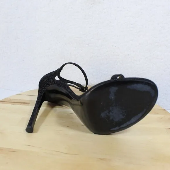 Stuart Weitzman Nudist Heels Womens Size 10 Black Goose Bump Stiletto