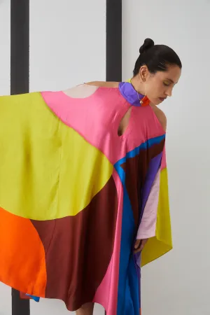 Studio Rigu Kievskoe Luna Pink Swirl Kimono Digital Print Vegan Silk Arcadia Collection