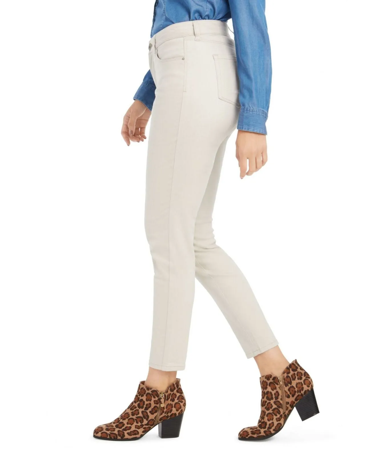 Style & Co Women's Curvy Fit Skinny Fashion Jeans Stonewall 10