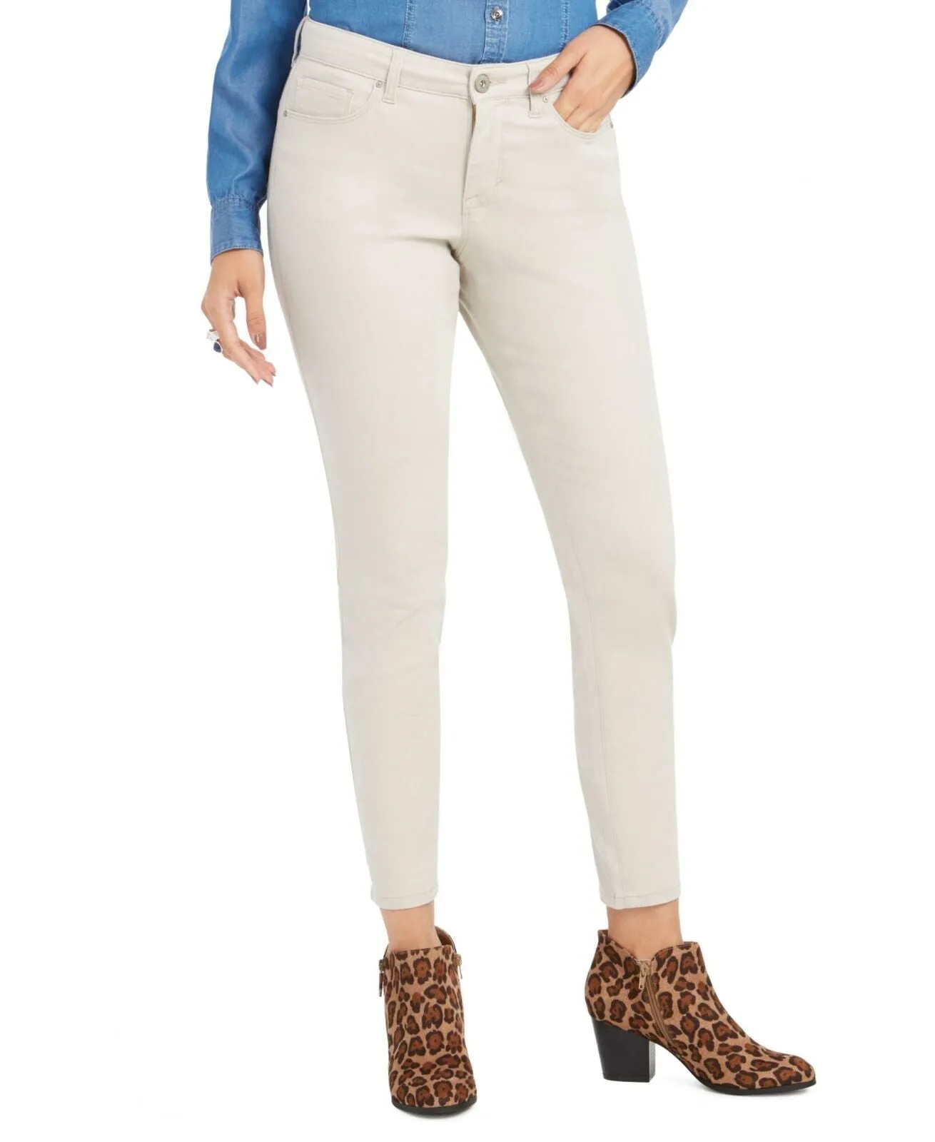Style & Co Women's Curvy Fit Skinny Fashion Jeans Stonewall 10